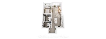arial view of a floor plan of a house