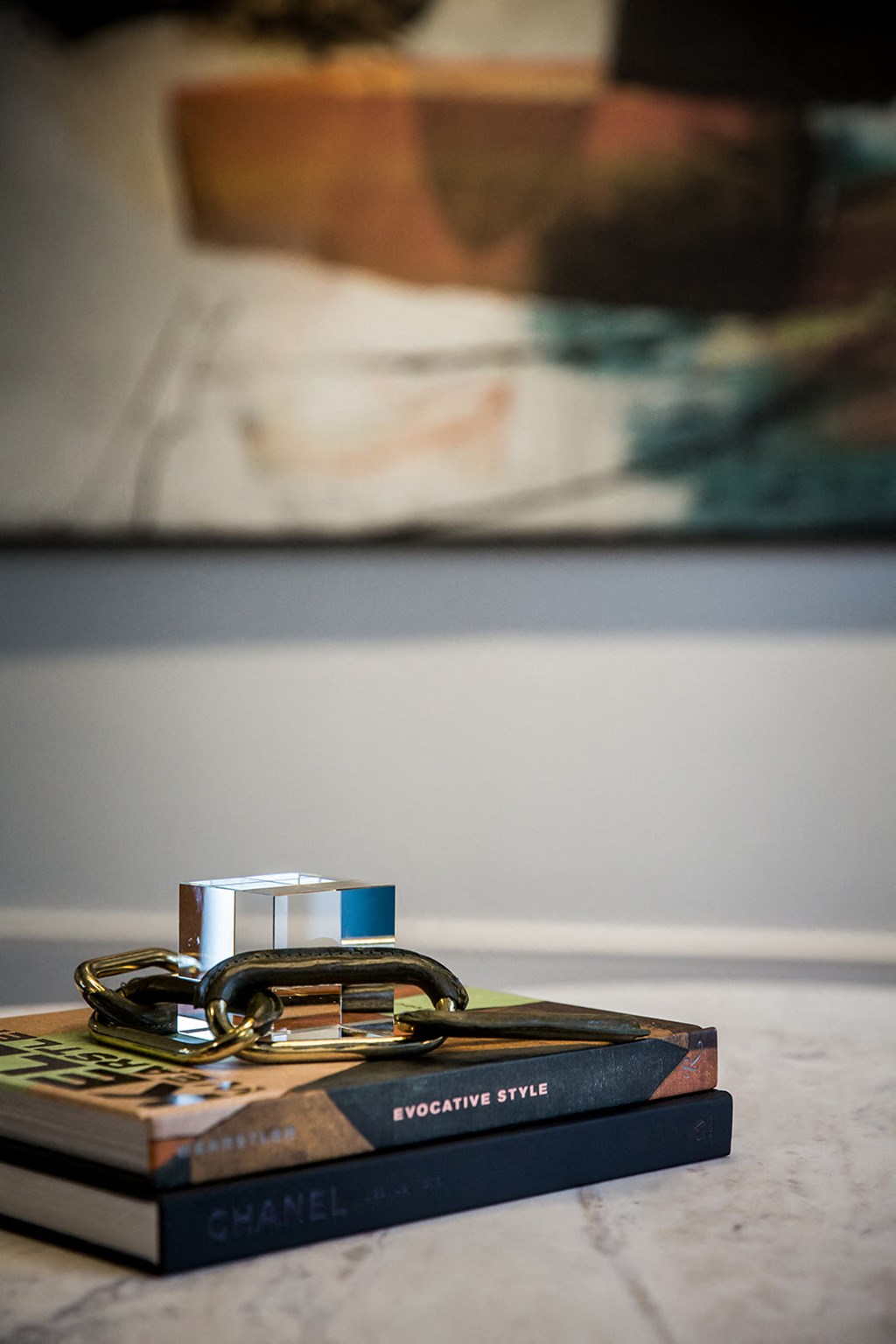 a book with a chain on top of it