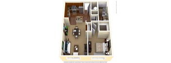 a floor plan of a one bedroom apartment