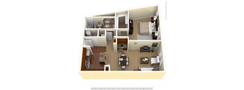a floor plan of a 1 bedroom apartment