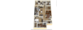 a floor plan of a 3 bedroom apartment