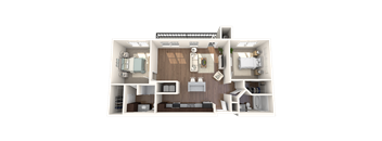 Centro Apartments Pikes Peak B2 Floor Plan