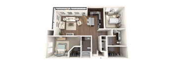 Centro Apartments Beulah Red B5 Floor Plan