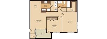 A floor plan of a house showing the layout of the rooms.