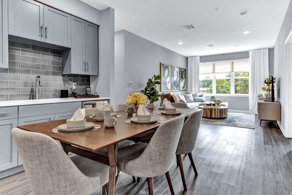 Dining Room and Kitchen View at One500, Teaneck, 07666