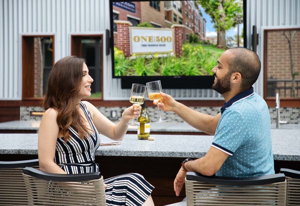 Couple Having A Toast at One500, Teaneck