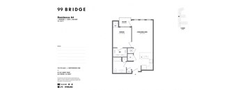 1 Bedroom D 1 Bath Floor Plan at 99 Bridge, New Jersey, 08857
