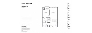 1 Bedroom E 1 Bath Floor Plan at 99 Bridge, Old Bridge, NJ