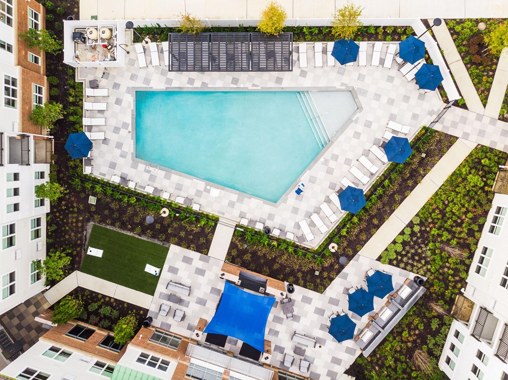 Aerial view of pool and surroundings at 99 Bridge, Old Bridge, 08857