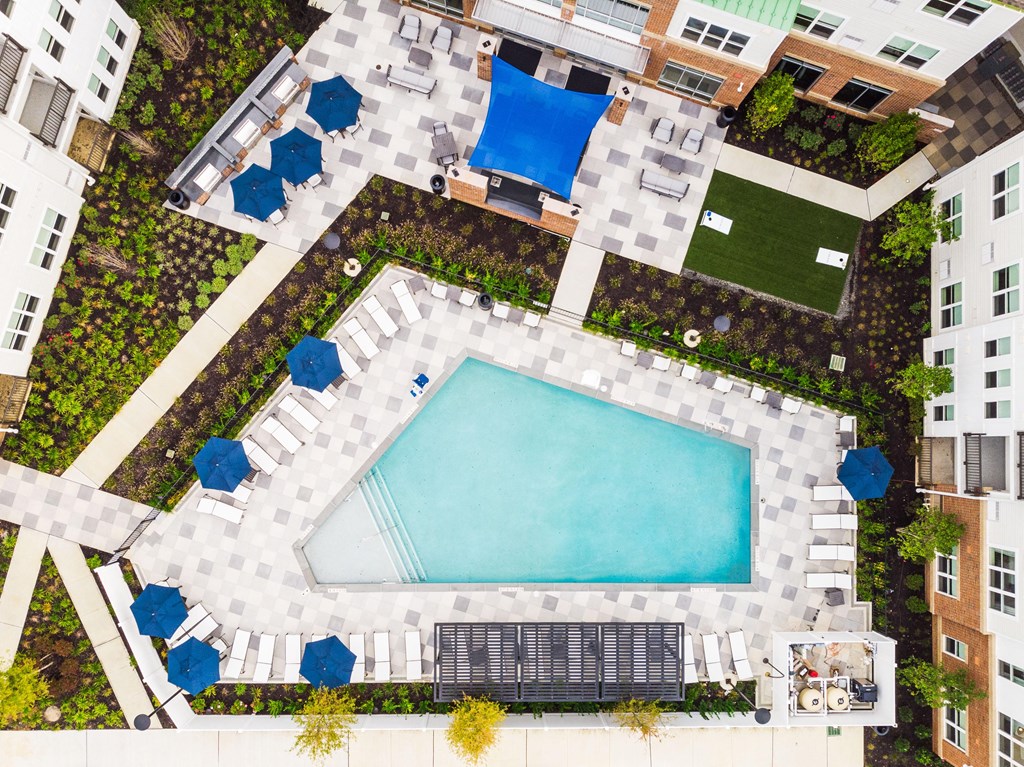 Aerial view of pool at 99 Bridge, Old Bridge, NJ