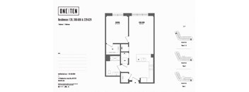 1 bedroom 1 bath D at One Ten Apartments, Jersey City , NJ, 07310
