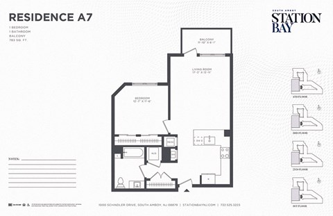A7 Floor Plan at Station Bay, New Jersey