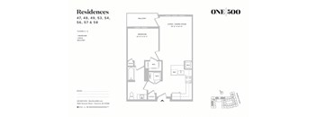 1 Bed 1 Bath Floor Plan at One500, Teaneck, NJ