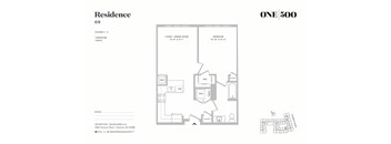 1 Bedroom 1 Bathroom Floor Plan at One500, Teaneck, 07666