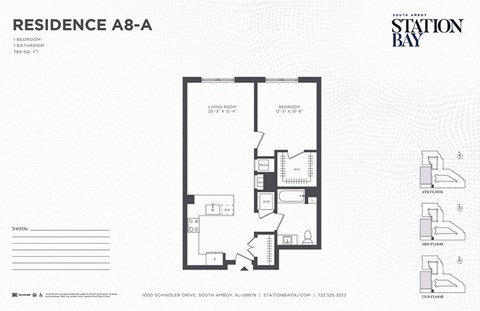 A8-a Floor Plan at Station Bay, South Amboy, NJ, 08879