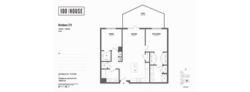 2 bed 2 bath floor plan at 100 House Apartments, Jersey City , 07310
