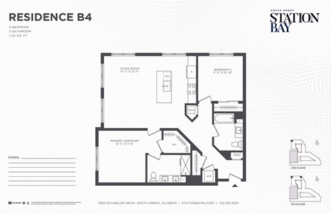 B4 Floor Plan at Station Bay, New Jersey