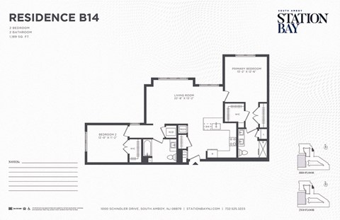 B14 Floor Plan at Station Bay, South Amboy, NJ