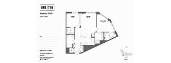 2 bed 2 bath floor plan E at One Ten Apartments, New Jersey, 07310