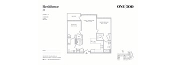 B1-a 2 Bedroom 2 Bathroom Floor Plan at One500, Teaneck