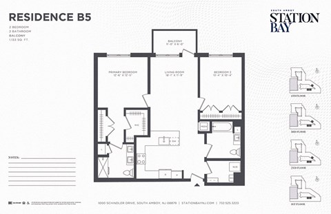 B5 Floor Plan at Station Bay, New Jersey, 08879