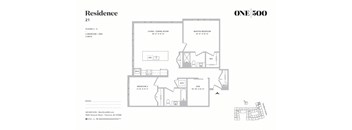 B4-b 2 Bed 2 Bath Floor Plan at One500, Teaneck, New Jersey
