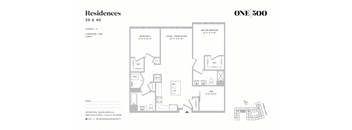 B7 2 Bed 2 Bath Floor Plan at One500, New Jersey