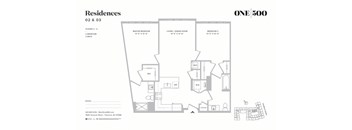 B8 2 Bed 2 Bath Floor Plan at One500, New Jersey, 07666