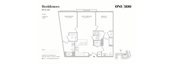 B8-a 2 Bed 2 Bath Floor Plan at One500, Teaneck, NJ, 07666
