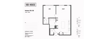 1 bed 1 bath floor plan K at 100 House Apartments, Jersey City , NJ, 07310