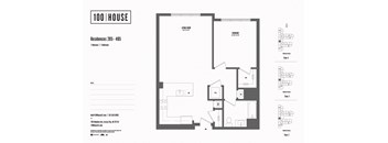 1 bed 1 bath floor plan U at 100 House Apartments, Jersey City , New Jersey