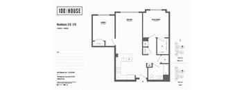 2 bed 2 bath floor plan A at 100 House Apartments, Jersey City , 07310