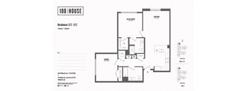 2 bed 2 bath floor plan N at 100 House Apartments, Jersey City , New Jersey