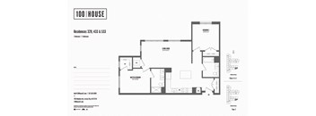 2 bed 2 bath floor plan P at 100 House Apartments, New Jersey, 07310