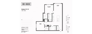 2 bed 2 bath floor plan S at 100 House Apartments, Jersey City