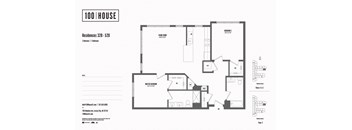 2 bedroom 2 bath floor plan B at 100 House Apartments, New Jersey