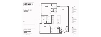 2 bed 2 bath floor plan D at 100 House Apartments, Jersey City , NJ, 07310