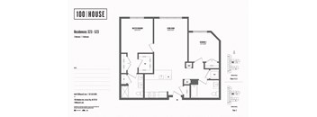 2 bed 2 bath floor plan I at 100 House Apartments, New Jersey
