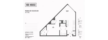 Studio 1 bath floor plan A at 100 House Apartments, Jersey City , NJ, 07310