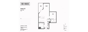 Studio 1 bath floor plan B at 100 House Apartments, Jersey City , NJ
