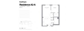 1 bedroom 1 bath floor plan C at Dey & Bergen, New Jersey