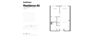 1 bedroom 1 bath floor plan H at Dey & Bergen, Harrison, 07029