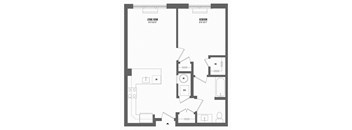 1 bedroom 1 bathroom Floor plan E at The Enclave, Jersey City