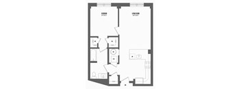 1 bedroom 1 bathroom Floor plan G at The Enclave, Jersey City