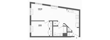 1 bedroom 1 bathroom Floor plan M at The Enclave, Jersey City