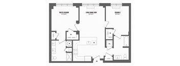 2 bed 2 bath floor plan A at The Enclave, New Jersey, 07310