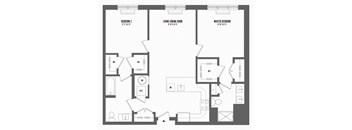 2 bed 2 bath floor plan D at The Enclave, New Jersey