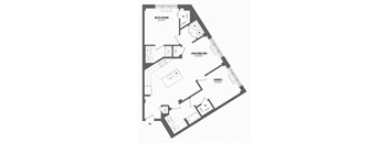 2 bed 2 bath floor plan C at The Enclave, Jersey City