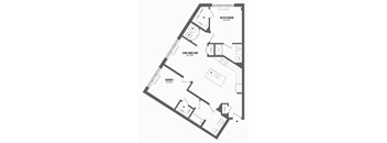 2 bed 2 bath floor plan H at The Enclave, Jersey City, NJ, 07310