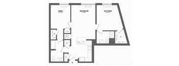 2 bed 2 bath floor plan F at The Enclave, Jersey City, New Jersey